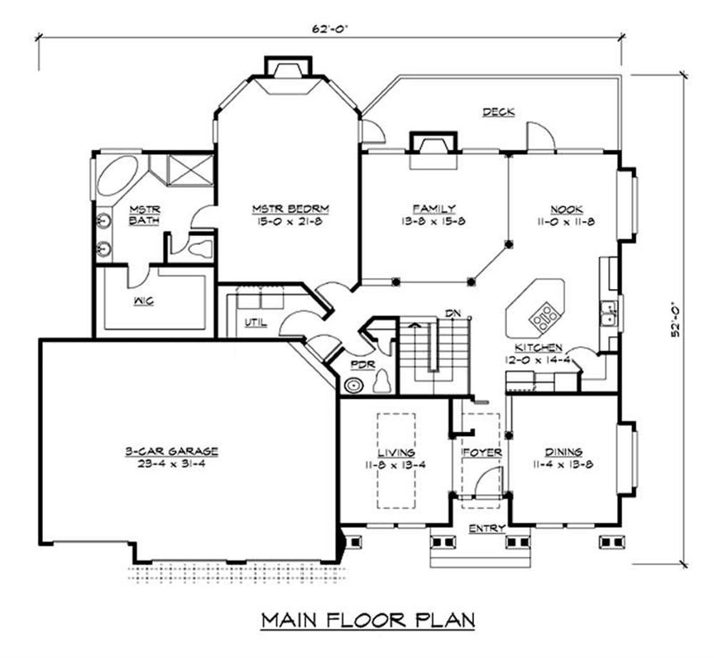 Floor Plan First Story of Craftsman Plan #115-1122